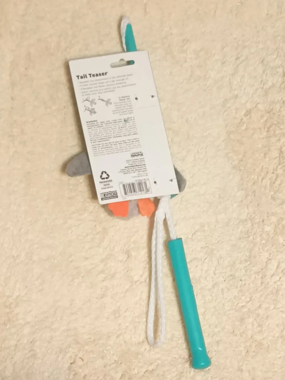 Outward Hound Tail Teaser Interactive Dog Wand Toy w/ a Squeaker & Crinkle Wings